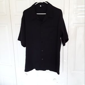 Black Mens Rollin Hard Dress Shirt Size Large
